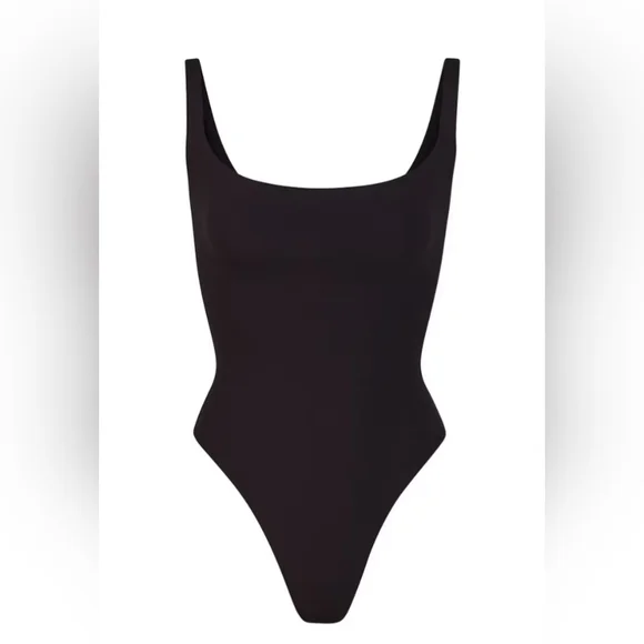 NWT SKIMS Fits Everybody Square Neck Bodysuit - Onyx-M, Jasper-L - Picture 4 of 7